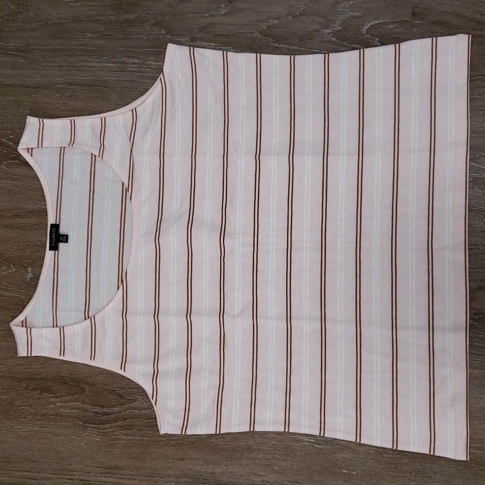 (XL) Talbots Striped Casual Tank Top Lightweight Vacation Relaxed Fit Comfy